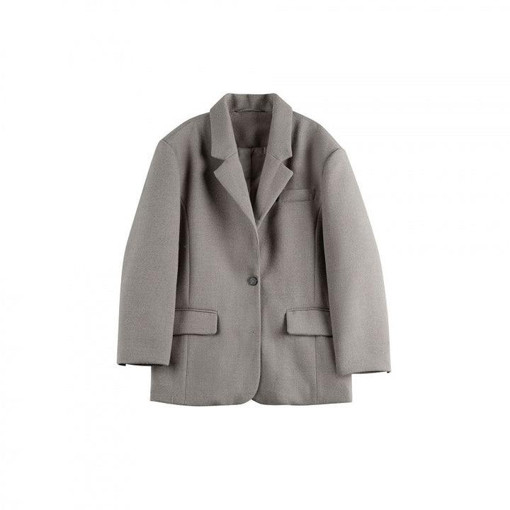 Women's Oversize Blazer in Boxy Cut with Lapel Collar and Flap Pockets Mune Fashion