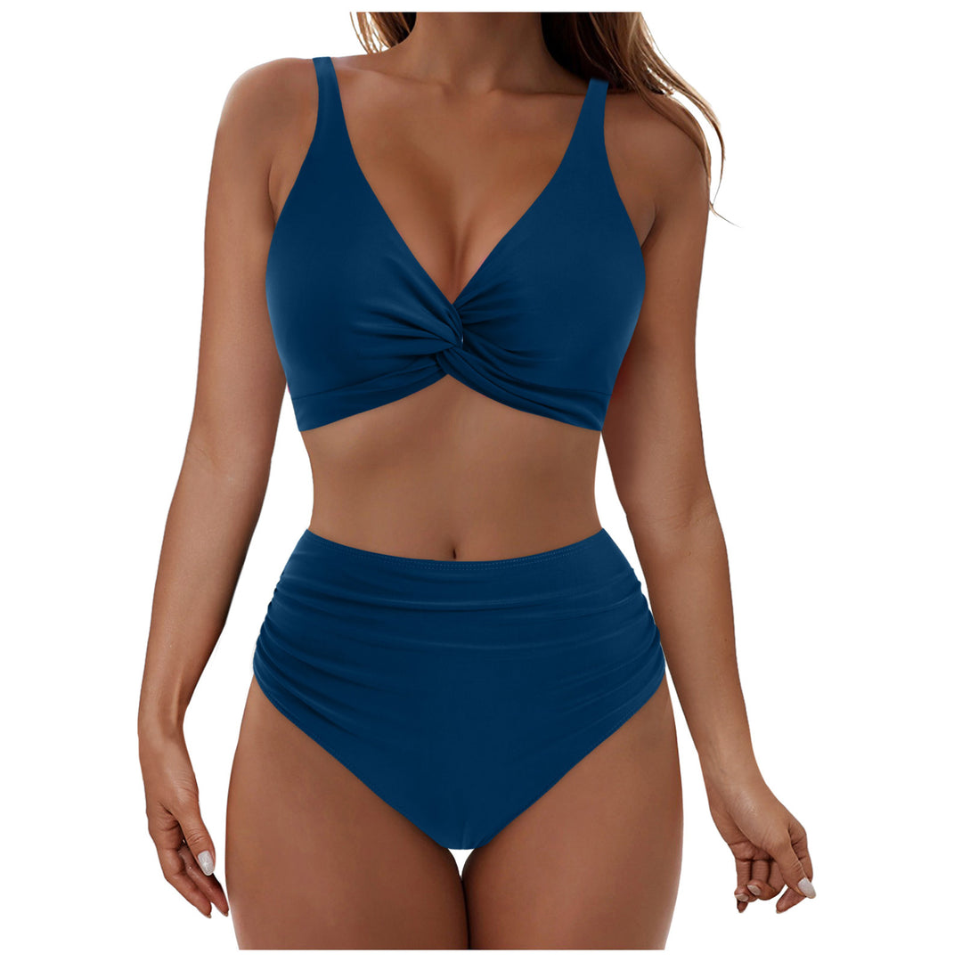 Women's High-Waisted Bikini Set with Wrap Top Mune Fashion