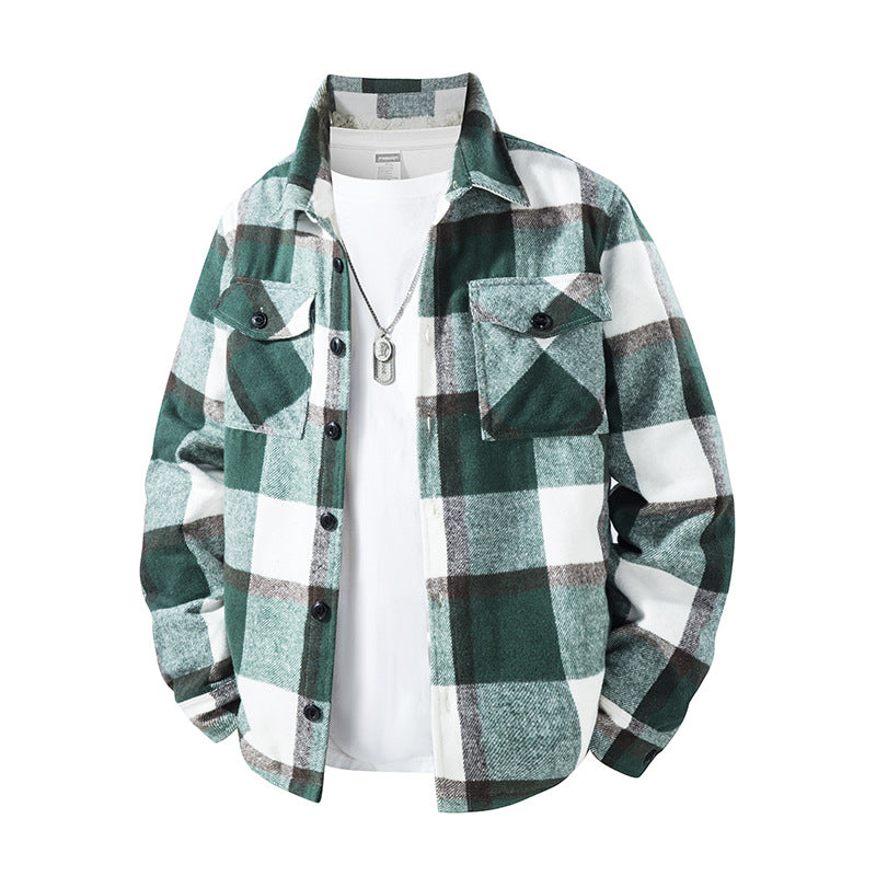 Men's Checked Flannel Jacket with Practical Pockets Mune Fashion