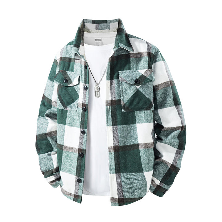 Men's Checked Flannel Jacket with Practical Pockets Mune Fashion