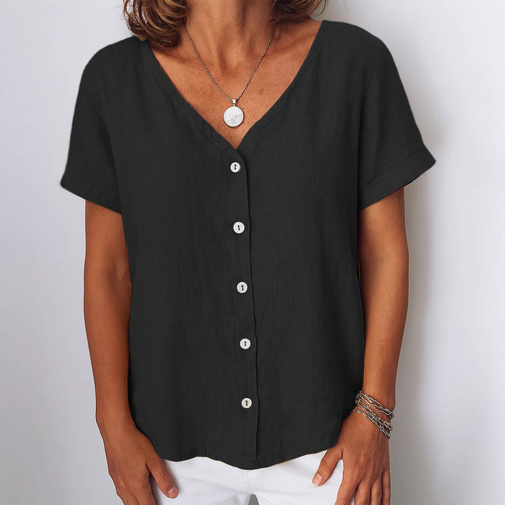 Women's linen blouse with button details Mune Fashion