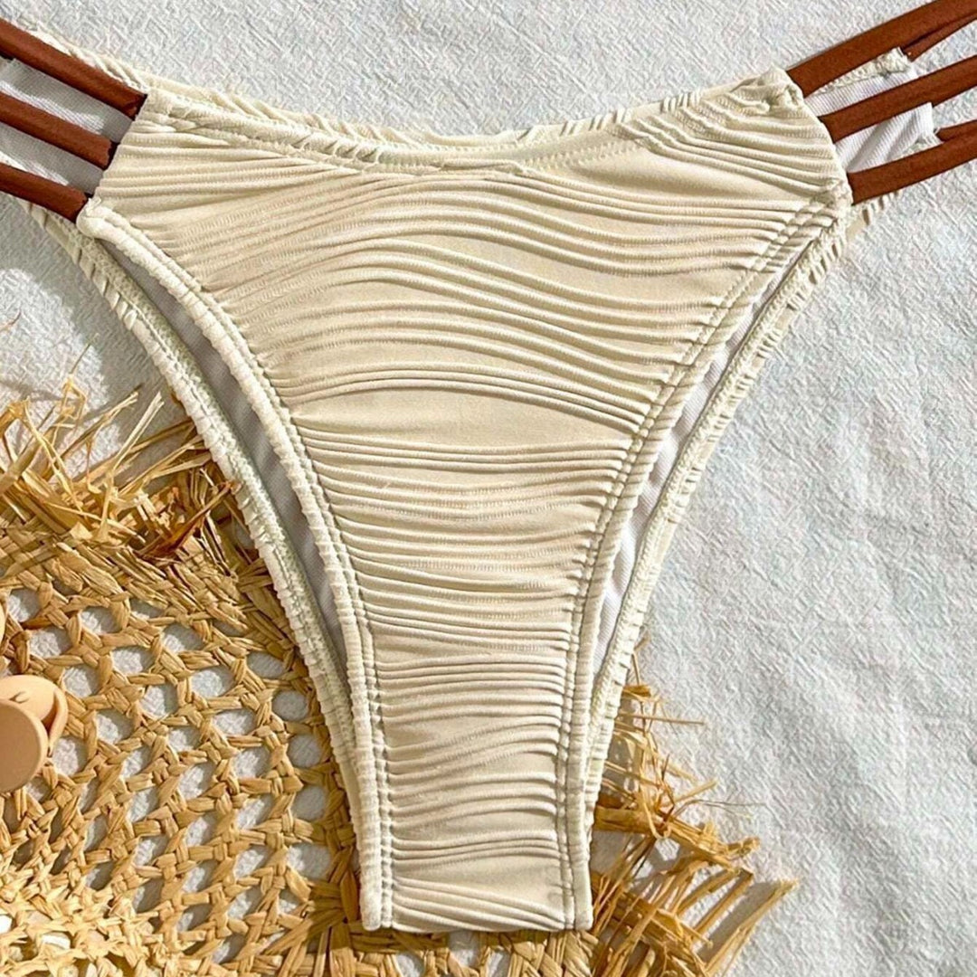 Women's triangle bikini with elegant gathering design and trendy strap details Mune Fashion