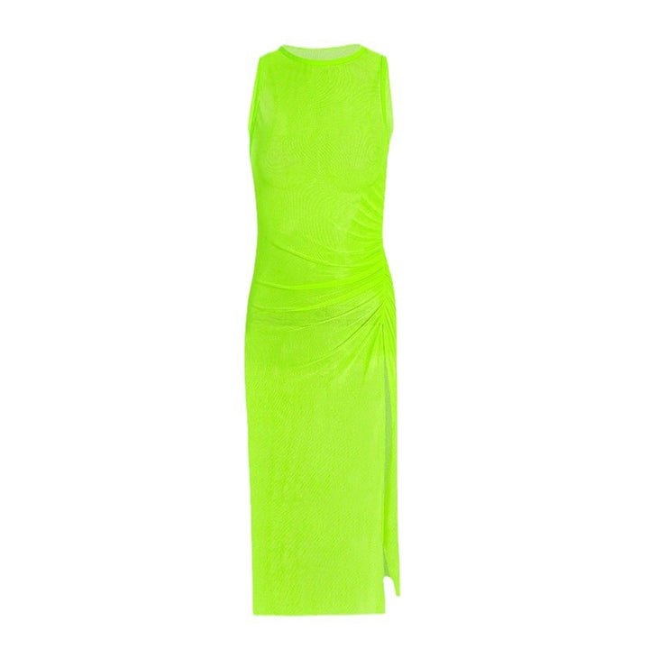 Women's sleeveless beach dress with side ruffle detail Mune Fashion