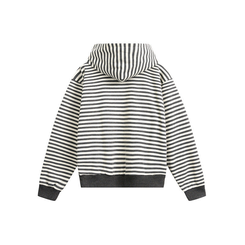 Unisex Striped Hoodie in Boxy Cut with Raglan Sleeves Mune Fashion
