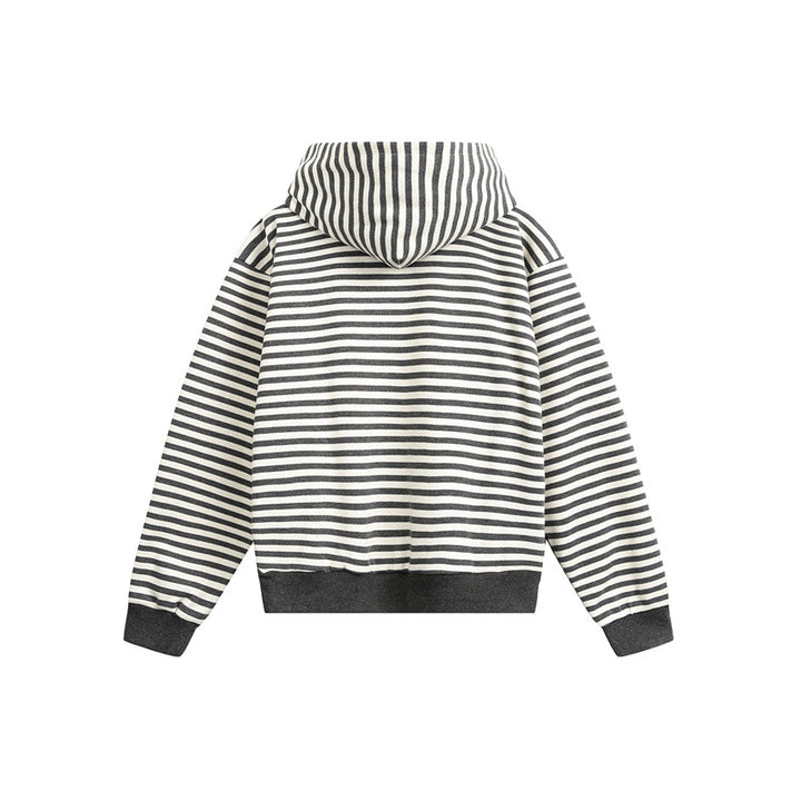 Unisex Striped Hoodie in Boxy Cut with Raglan Sleeves Mune Fashion