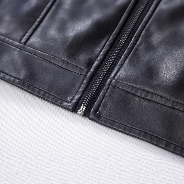 Men's Fashion Leather Jacket with Shoulder Pads Mune Fashion
