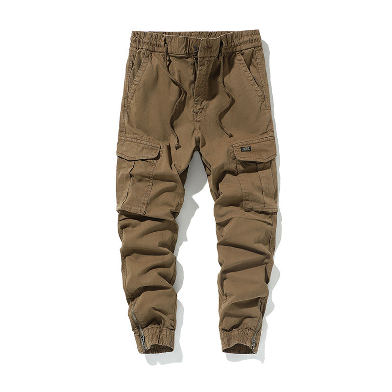 Herren Cargo-Jogginghose im Utility-Look mit Tunnelzugbund und Reißverschluss-Knöcheln Mune Fashion