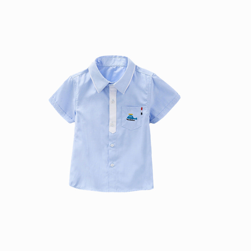 Boys short sleeve shirt with helicopter application Mune Fashion