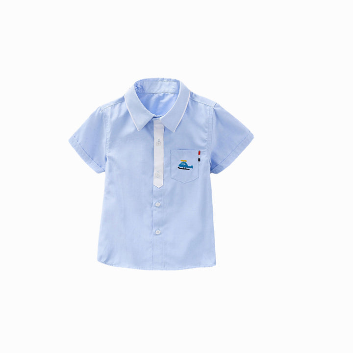 Boys short sleeve shirt with helicopter application Mune Fashion