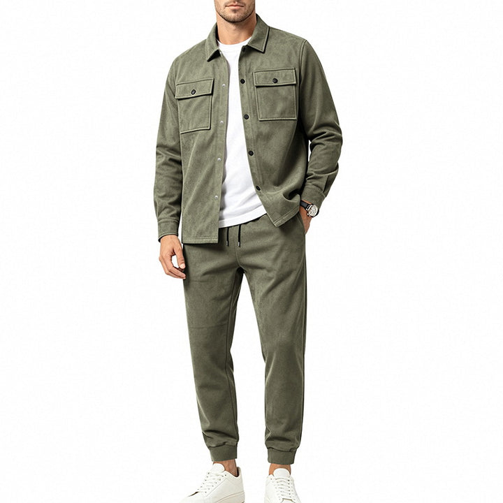 Men's overshirt and jogger set made from soft cotton mix Mune Fashion