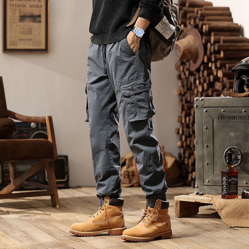 Herren Cargo-Jogginghose im Utility‑Stil mit Elastikbund, Tunnelzug und Mehrfach‑Cargotaschen Mune Fashion