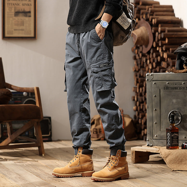 Herren Cargo-Jogginghose im Utility‑Stil mit Elastikbund, Tunnelzug und Mehrfach‑Cargotaschen Mune Fashion