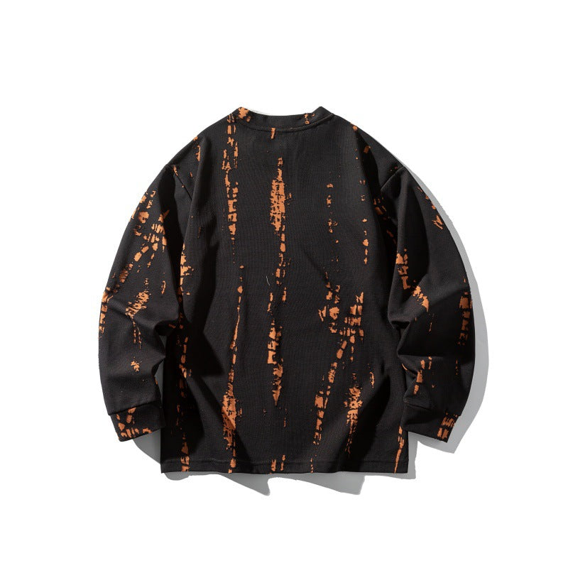 Unisex Oversize-Long Sleeve Shirt with Tie-Dye and Destroyed Effect Mune Fashion