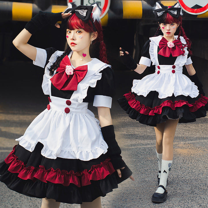 Girl Catgirl Costume with Ruffles and Cat Ears Mune Fashion