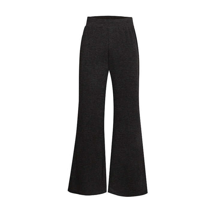 Women's Wide Flared Knit Pants with High Waist and Flared Leg Mune Fashion