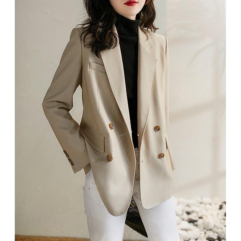 Women Casual Double Breasted Blazer Mune Fashion