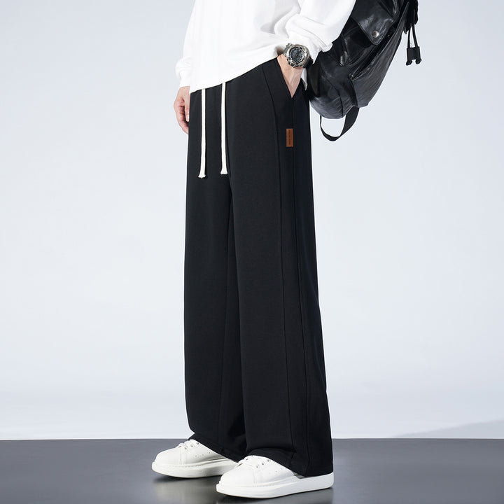 Women's Wide Lounge Sweatpants with Drawstring and Straight Leg Mune Fashion