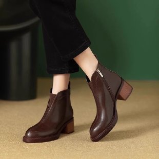 Ladies Elegant and Comfortable Ankle Boots with Zipper Mune Fashion