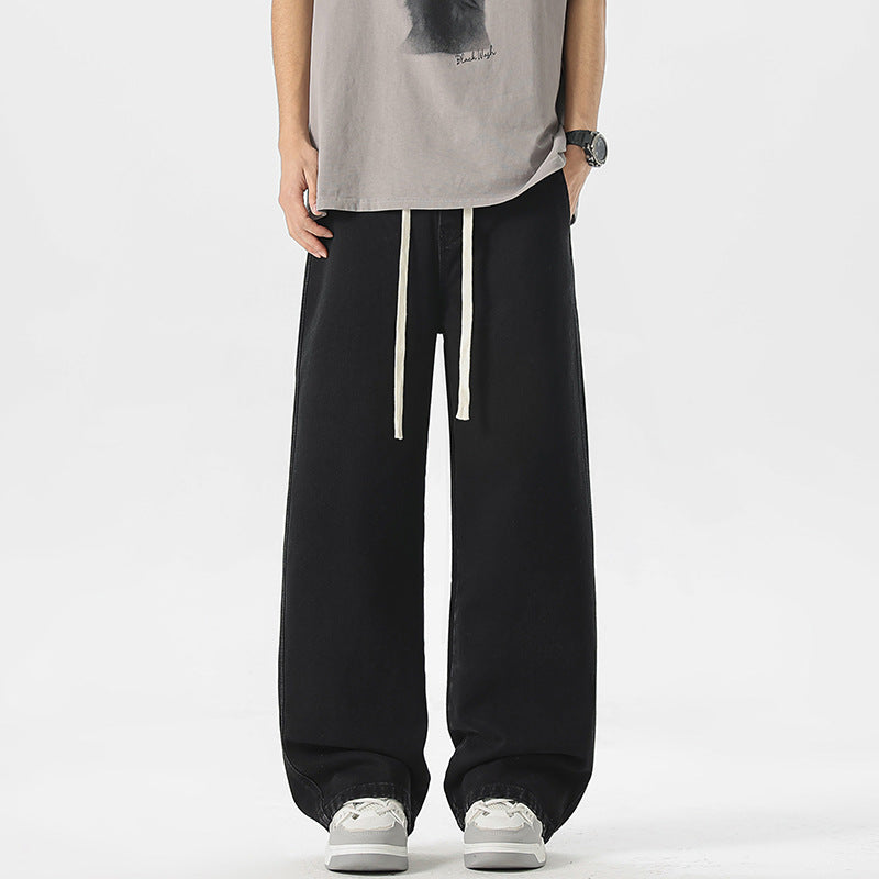 Men's Oversize Denim Baggy Pants with Drawstring and Stonewashed Cotton Mix Mune Fashion
