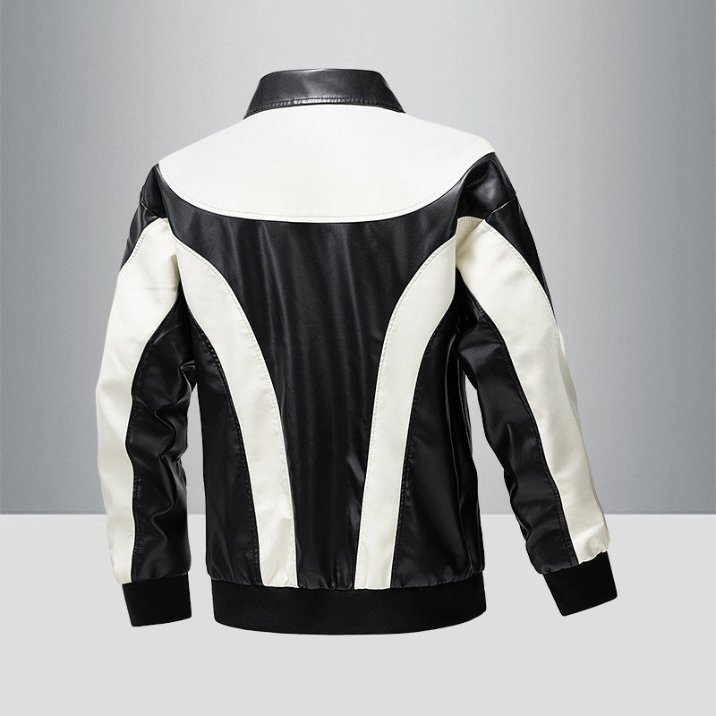Men's Sporty Faux Leather Jacket Mune Fashion