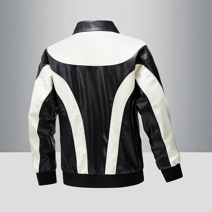 Men's Sporty Faux Leather Jacket Mune Fashion