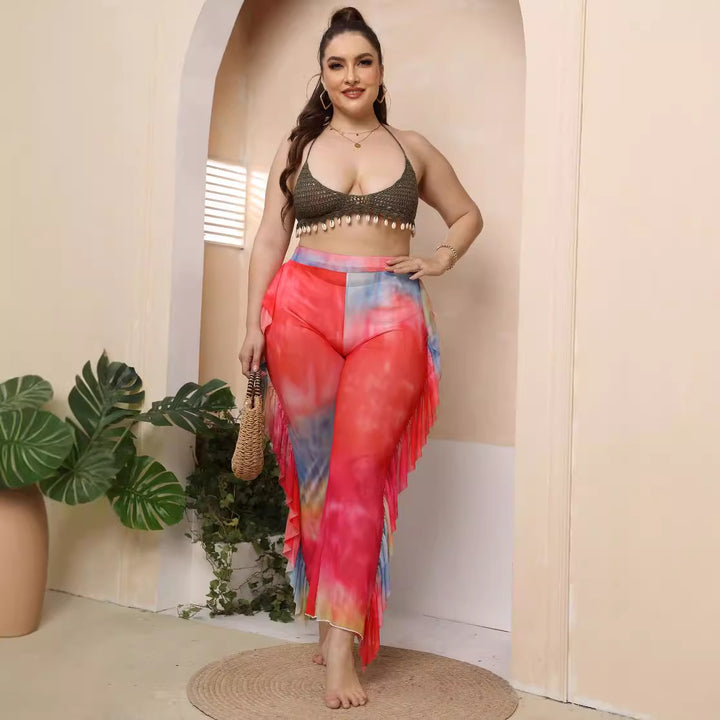 Women elegant and airy beach pants with ruffle details Mune Fashion