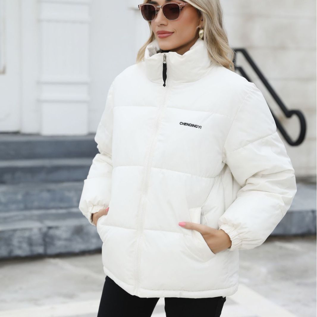 Women's Padded Oversize Quilted Jacket with Stand-up Collar and Drawstring Hem Mune Fashion