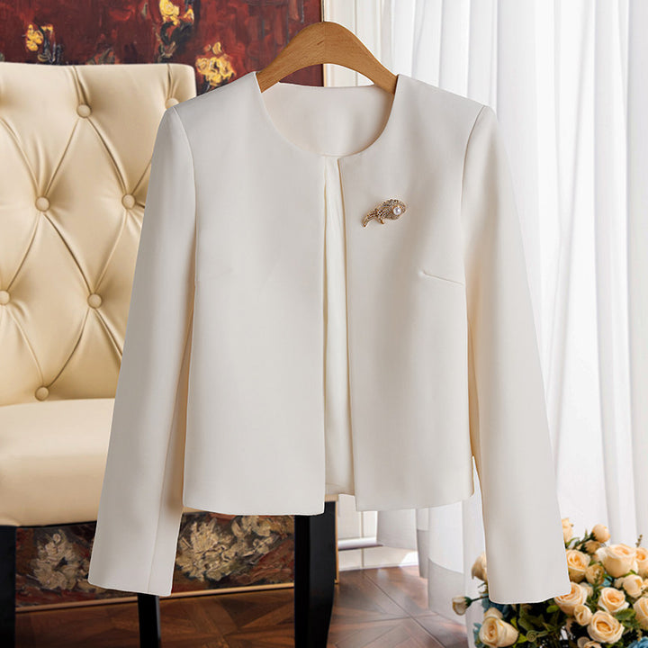 Women Elegant Blazer Jacket with Chic Closure Mune Fashion