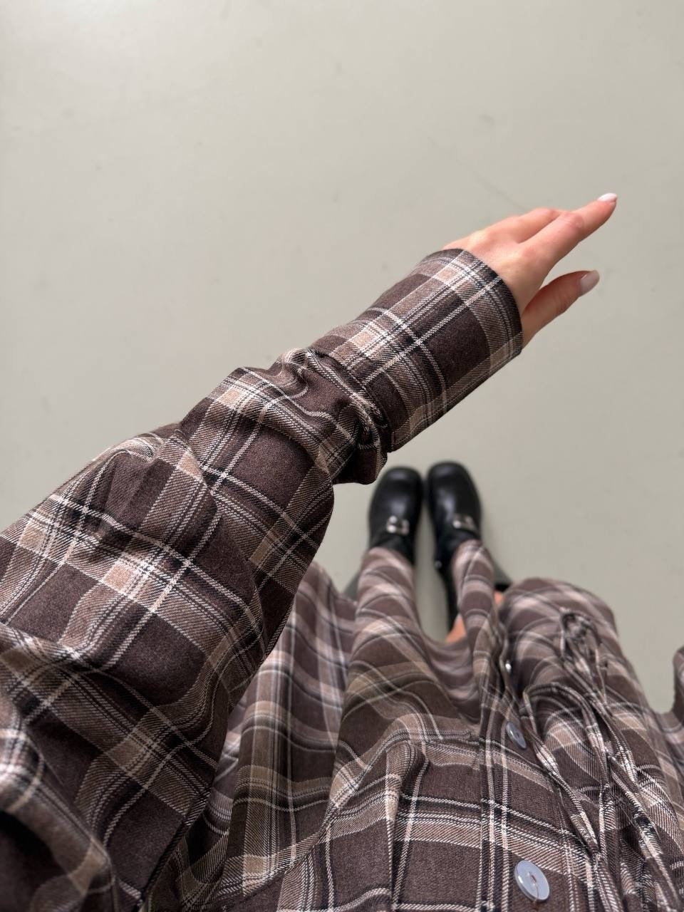 Women's Checked Shirt Blouse Mini Dress with Flared Ruffle Waist Mune Fashion