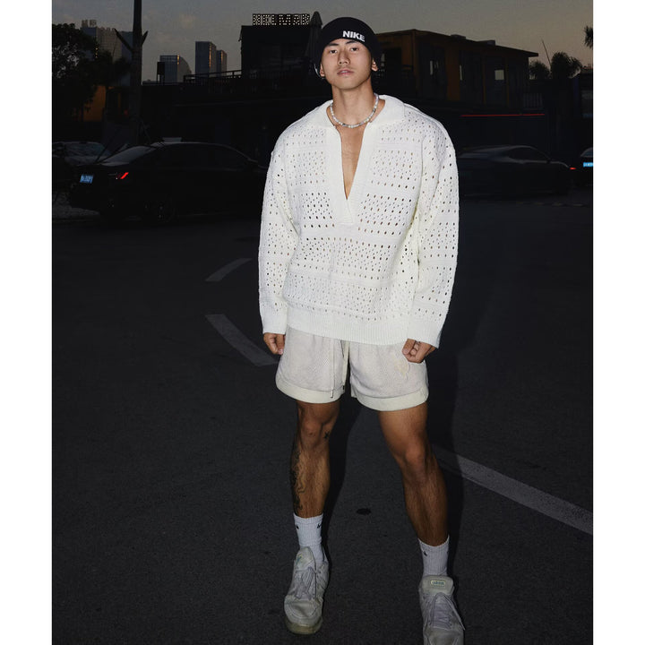 Men's Urban Knit Top with Deep V-Neck Mune Fashion