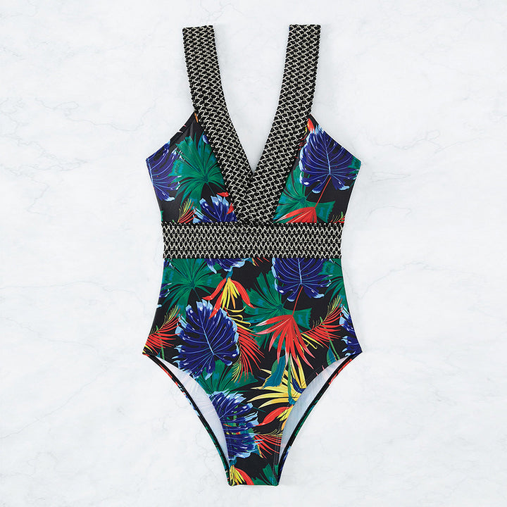 Ladies High-Quality Swimsuit with Trendy V-Neck and Stylish Straps Mune Fashion