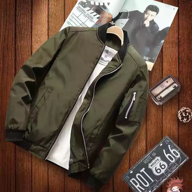 Men's bomber jacket in aviator microfiber look with arm pocket and ribbed cuffs Mune Fashion