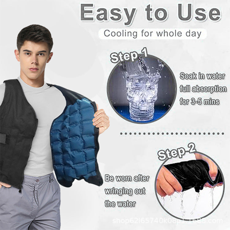 Unisex nan cooling work safety vest with gel cooling packs and adjustable Velcro fasteners Mune Fashion