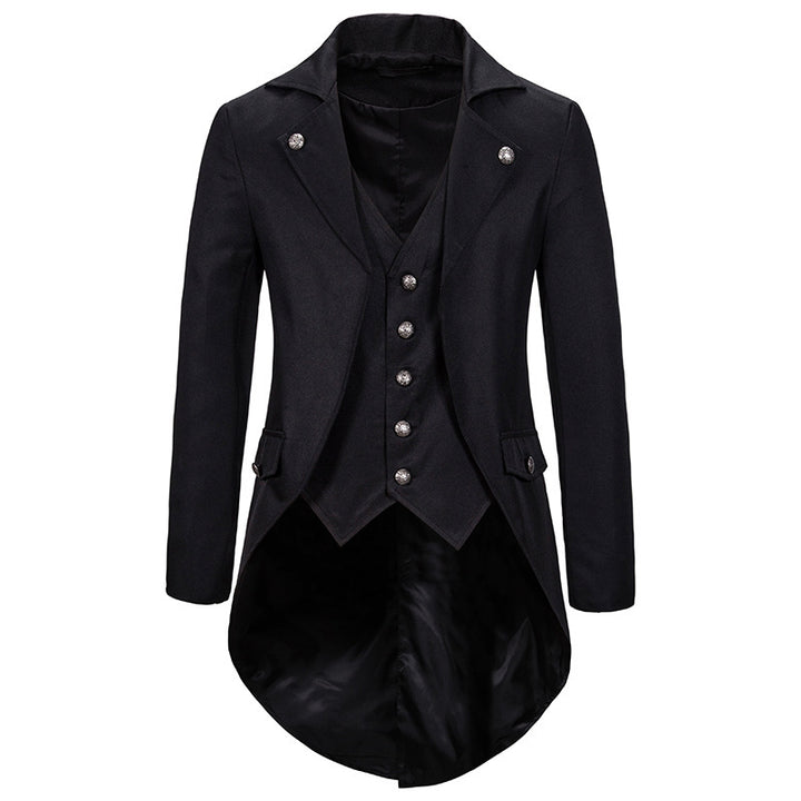 Men's Victorian Tailcoat with Integrated Waistcoat and Swallowtail Mune Fashion