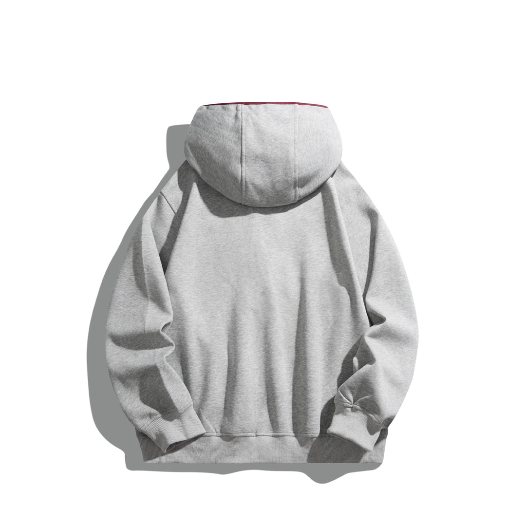Unisex hoodie sweatshirt with snap placket and contrast piping Mune Fashion