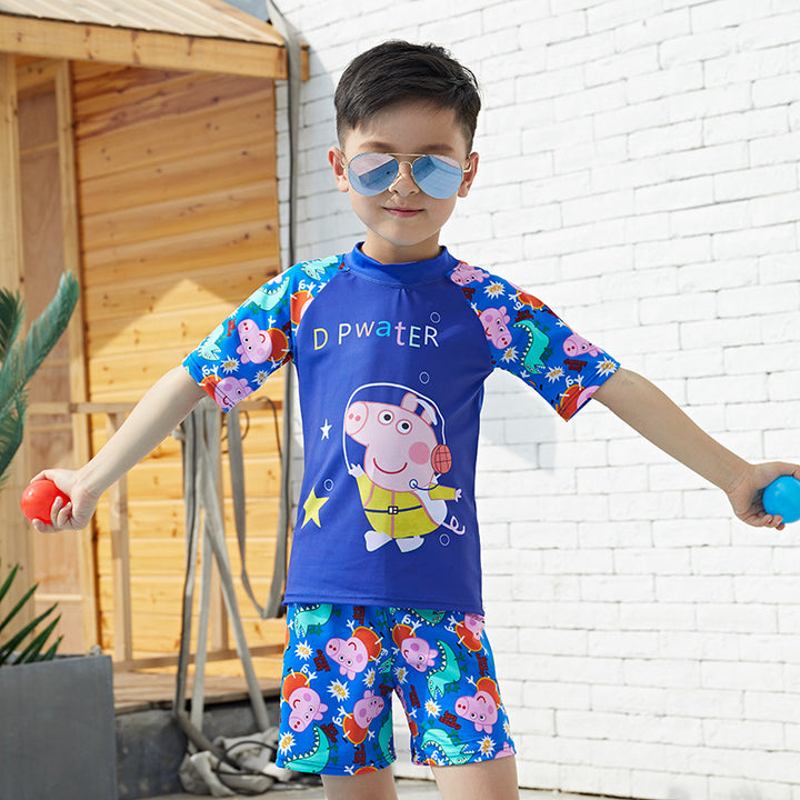 Boys UV protection swimsuit with short sleeves Mune Fashion