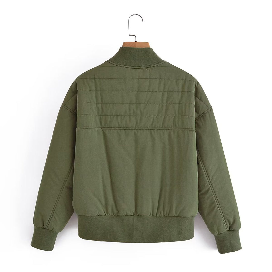 Ladies short padded blouson jacket with ribbed hem Mune Fashion