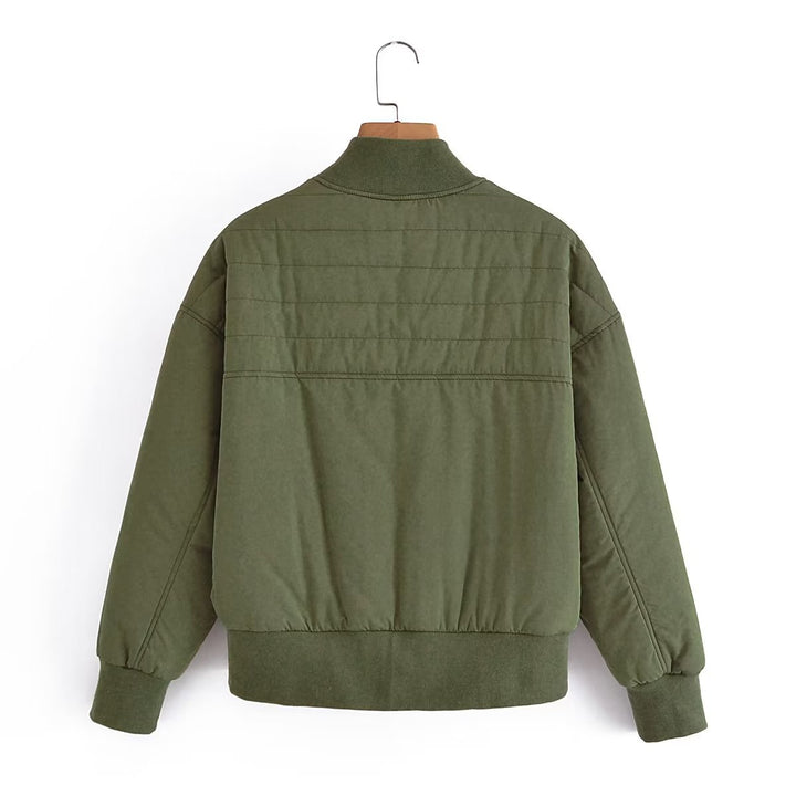 Ladies short padded blouson jacket with ribbed hem Mune Fashion