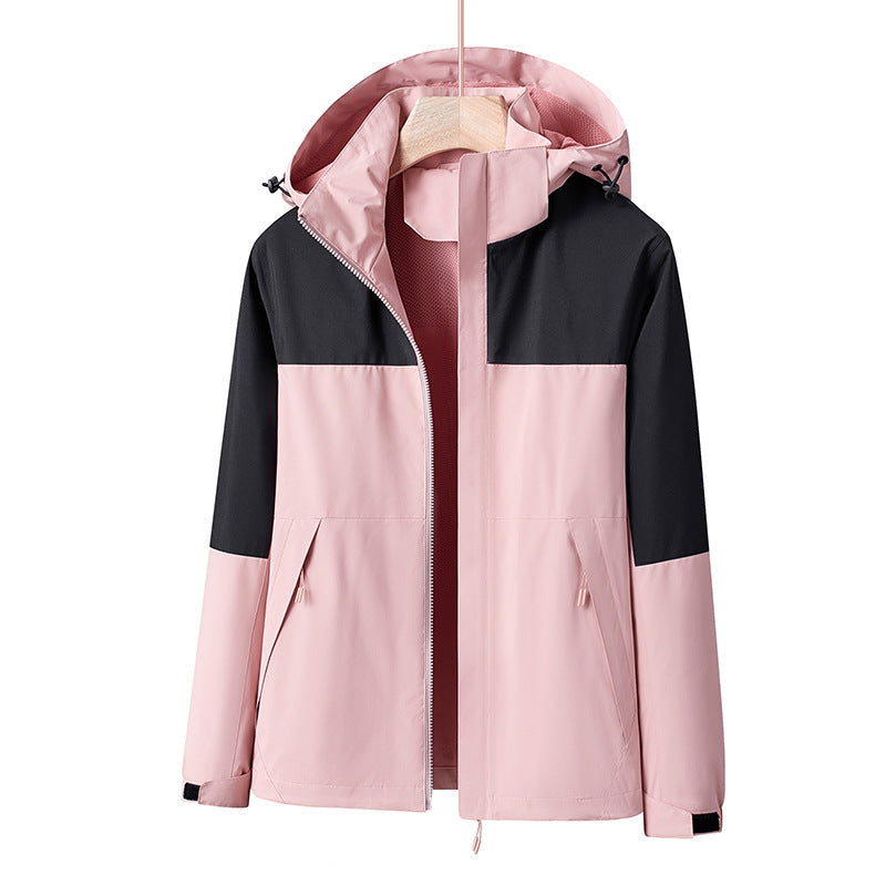 Men's Lightweight Windproof Softshell Rain Jacket with Hood and Contrast Trim Mune Fashion