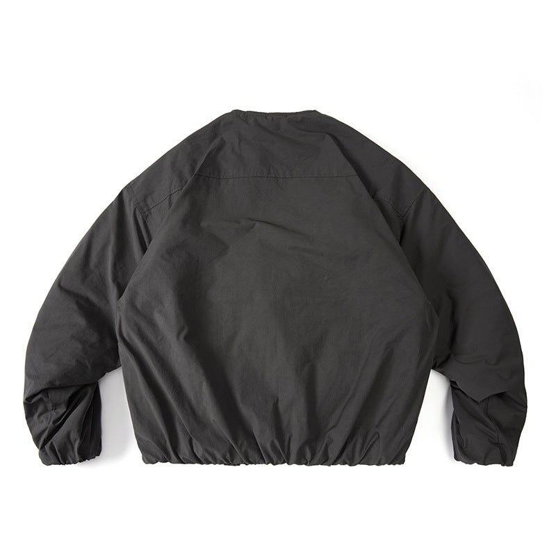 Unisex Lightweight Boxy Transition Jacket without Collar with Full Zip and Elastic Hem Mune Fashion
