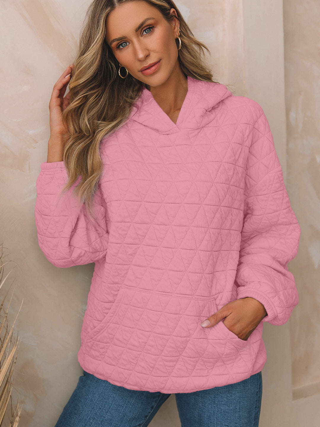 Women's Padded Quilted Hoodie with Kangaroo Pocket Mune Fashion