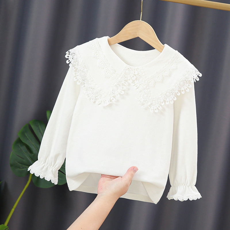 Women's sweatshirt with high lace collar Mune Fashion