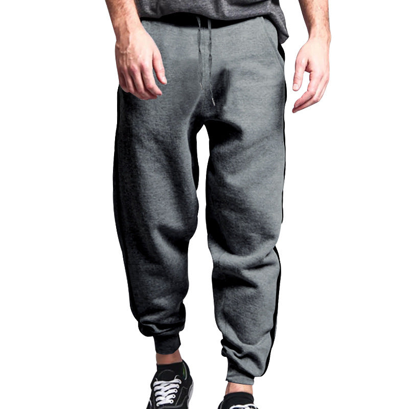 Men's Relaxed-Fit Jogging Pants with Side Contrast Stripe, Elastic Waistband & Drawstring Mune Fashion