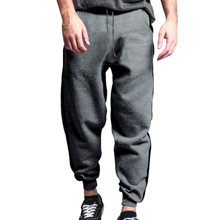 Men's Relaxed-Fit Jogging Pants with Side Contrast Stripe, Elastic Waistband & Drawstring Mune Fashion