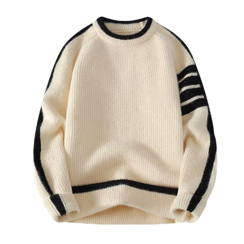 Men's sporty round neck sweater with contrast details Mune Fashion
