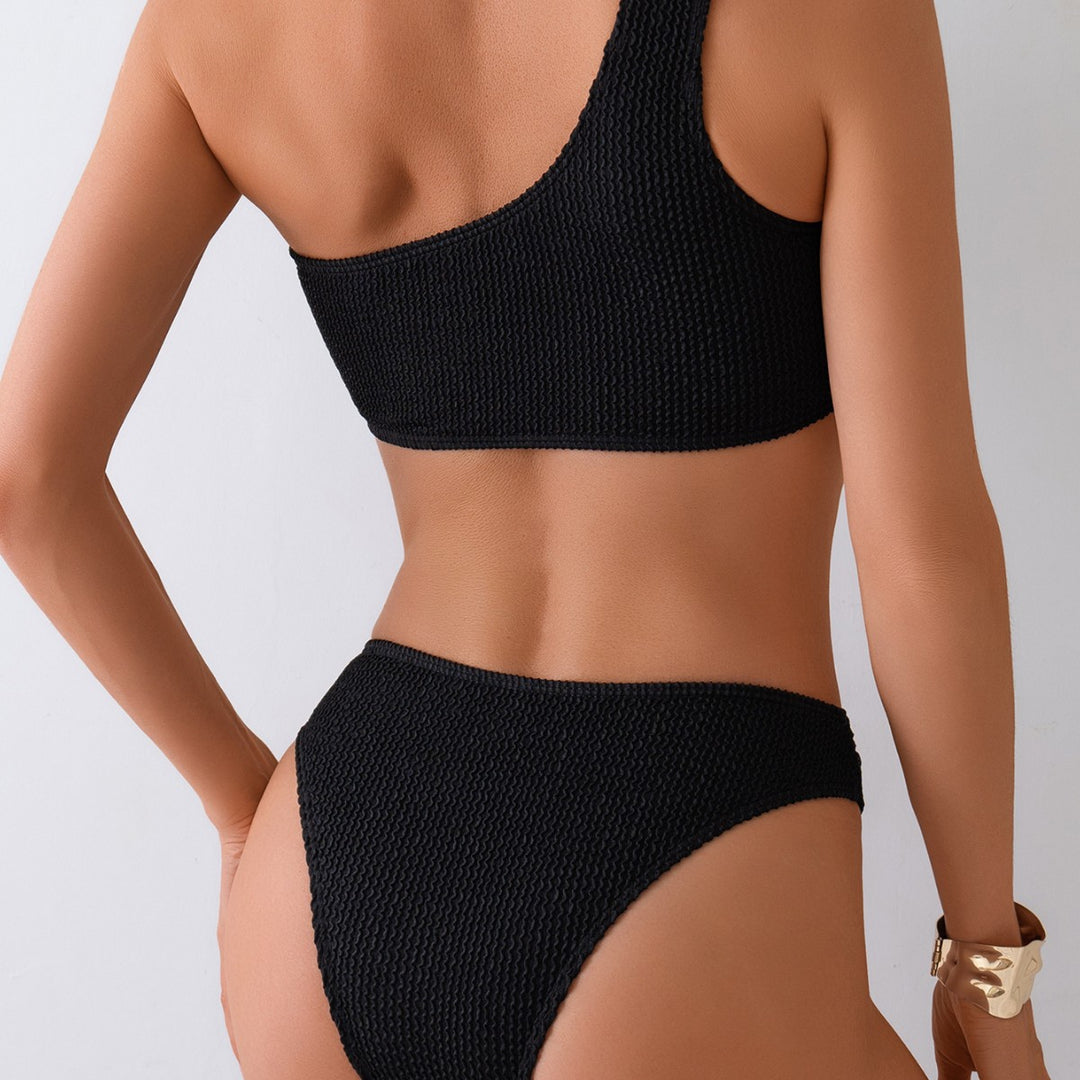 Women's Asymmetrical Bikini with Textured Upper Material Mune Fashion