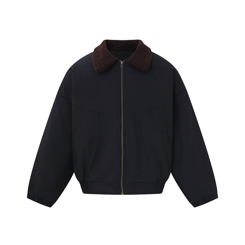 Unisex short bomber jacket in boxy cut with teddy collar Mune Fashion
