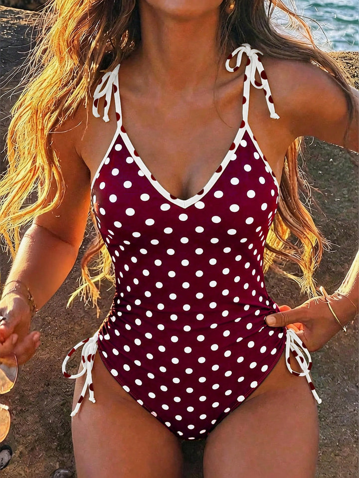 Women's one-piece swimsuit with playful polka dot design Mune Fashion
