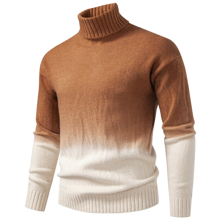 Men's Turtle Neck Sweater with Gentle Gradient and Fine Knit Quality Mune Fashion