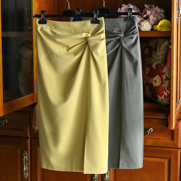 Women's Elegant Wrap Skirt with Knot Detail Mune Fashion